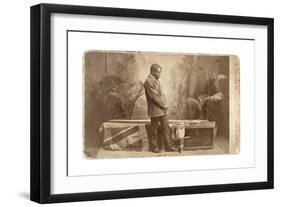 Jacob Wainwright with Livingstone's Coffin, London, 1874-Elliott and Fry Studio-Framed Giclee Print