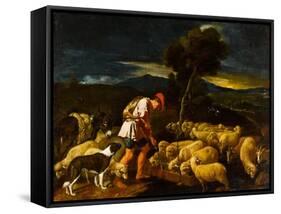 Jacob Watering Laban's Sheep before Peeled Branches, c.1612-1622-Pedro Orrente-Framed Stretched Canvas