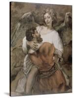 Jacob Wrestles with an Angel-Rembrandt van Rijn-Stretched Canvas