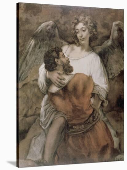 Jacob Wrestles with an Angel-Rembrandt van Rijn-Stretched Canvas