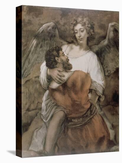 Jacob Wrestles with an Angel-Rembrandt van Rijn-Stretched Canvas