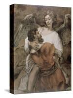 Jacob Wrestles with an Angel-Rembrandt van Rijn-Stretched Canvas