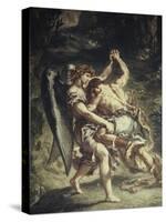 Jacob Wrestles with the Angel-Eugene Delacroix-Stretched Canvas