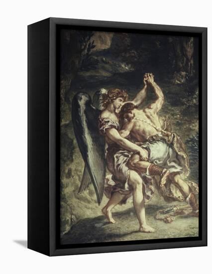 Jacob Wrestles with the Angel-Eugene Delacroix-Framed Stretched Canvas