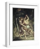 Jacob Wrestles with the Angel-Eugene Delacroix-Framed Giclee Print