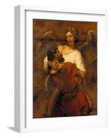 Jacob Wrestling with the Angel, Ca 1659-Rembrandt van Rijn-Framed Giclee Print