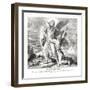 Jacob wrestling with the angel, Genesis-Julius Schnorr von Carolsfeld-Framed Giclee Print