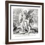 Jacob wrestling with the angel, Genesis-Julius Schnorr von Carolsfeld-Framed Giclee Print