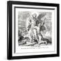 Jacob wrestling with the angel, Genesis-Julius Schnorr von Carolsfeld-Framed Giclee Print