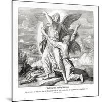 Jacob wrestling with the angel, Genesis-Julius Schnorr von Carolsfeld-Mounted Giclee Print