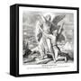 Jacob wrestling with the angel, Genesis-Julius Schnorr von Carolsfeld-Framed Stretched Canvas