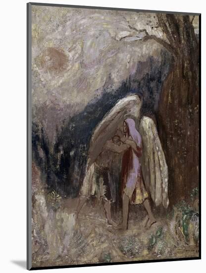 Jacob Wrestling with the Angel-Odilon Redon-Mounted Premium Giclee Print