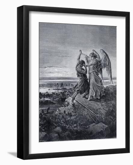 Jacob Wrestling with the Angel-Gustave Doré-Framed Giclee Print