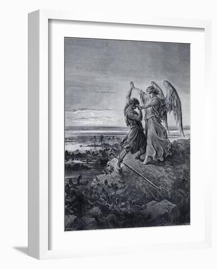 Jacob Wrestling with the Angel-Gustave Doré-Framed Giclee Print