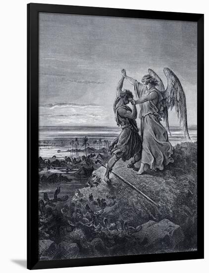 Jacob Wrestling with the Angel-Gustave Doré-Framed Giclee Print