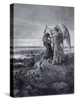 Jacob Wrestling with the Angel-Gustave Doré-Stretched Canvas