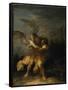 Jacob Wrestling with the Angel-Salvator Rosa-Framed Stretched Canvas