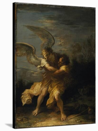 Jacob Wrestling with the Angel-Salvator Rosa-Stretched Canvas