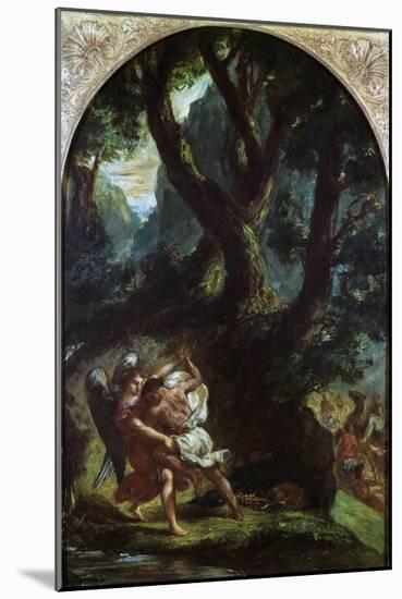 Jacob Wrestling with the Angel-Eugene Delacroix-Mounted Giclee Print