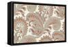 Jacobian Paisley Pattern-Marielle Grey-Framed Stretched Canvas