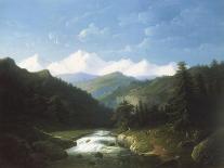 Wooded Mountainous Landscape-Jacobus Nooteboom-Framed Stretched Canvas