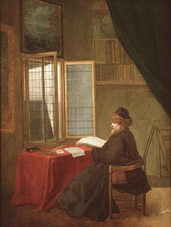 An Old Man Seated before a Window, Reading, 1653 or 1655