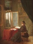 An Old Man Seated before a Window, Reading, 1653 or 1655-Jacobus Vrel-Framed Giclee Print