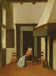 Interior with a Woman Combing a Little Girl's Hair, C.1662 (Oil on Oak Panel)-Jacobus Vrel or Frel-Giclee Print