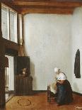 Interior with Seated Woman, C.1660-Jacobus Vrel-Stretched Canvas