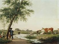 Vaches à l'abreuvoir-Jacobus Vrymoet-Stretched Canvas