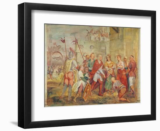 Jacopo Barbarigo Freeing Queen Margaret of Hungary from the Turks in 1426-Antonio Vassilacchi-Framed Giclee Print