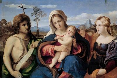 Madonna and Child with Saint John the Baptist and Mary Magdalene, 1520-1523