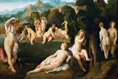 Nymphs Bathing, Ca 1528-Jacopo Palma Il Vecchio the Elder-Framed Giclee Print