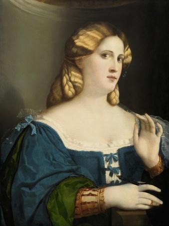 Young Woman in a Blue Dress, with Fan, 1512-1514