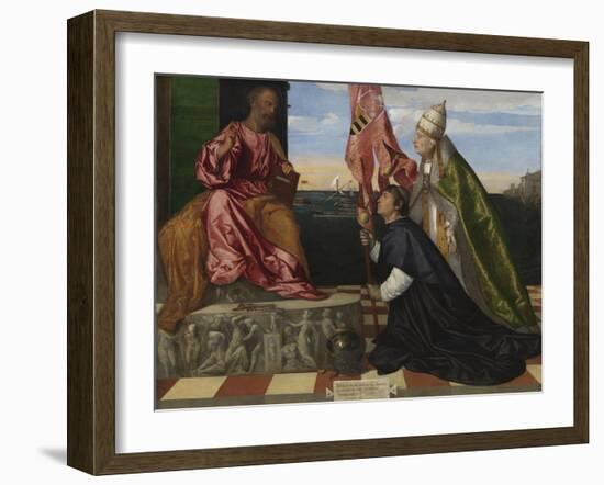 Jacopo Pesaro Being Presented by Pope Alexander VI to Saint Peter, 1506-1511-Titian (Tiziano Vecelli)-Framed Giclee Print