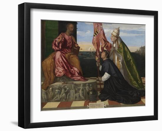 Jacopo Pesaro Being Presented by Pope Alexander VI to Saint Peter, 1506-1511-Titian (Tiziano Vecelli)-Framed Giclee Print