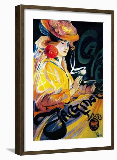 Jacqmotte Cafe Vintage Poster - Europe-Lantern Press-Framed Art Print