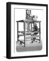 Jacquard Loom, with Swags of Punched Cards from Which Pattern Was Woven, 1876-null-Framed Giclee Print