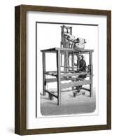 Jacquard Loom, with Swags of Punched Cards from Which Pattern Was Woven, 1876-null-Framed Giclee Print