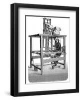 Jacquard Loom, with Swags of Punched Cards from Which Pattern Was Woven, 1876-null-Framed Giclee Print