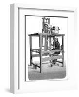 Jacquard Loom, with Swags of Punched Cards from Which Pattern Was Woven, 1876-null-Framed Giclee Print