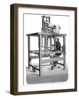 Jacquard Loom, with Swags of Punched Cards from Which Pattern Was Woven, 1876-null-Framed Premium Giclee Print