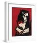 Jacqueline a Mantille Sur Fond Rouge-Pablo Picasso-Framed Art Print