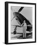 Jacqueline Cochran 1906-1980 American Aviator with F-51 Mustang Airplane, 1948-null-Framed Photo