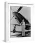 Jacqueline Cochran 1906-1980 American Aviator with F-51 Mustang Airplane, 1948-null-Framed Photo