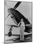 Jacqueline Cochran 1906-1980 American Aviator with F-51 Mustang Airplane, 1948-null-Mounted Photo