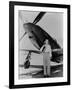 Jacqueline Cochran 1906-1980 American Aviator with F-51 Mustang Airplane, 1948-null-Framed Photo