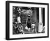 Jacqueline Kennedy and Her Son, 3 Year Old John F, Kennedy Jr Entering Georgetown Federal Era Home-null-Framed Photo