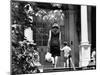 Jacqueline Kennedy and Her Son, 3 Year Old John F, Kennedy Jr Entering Georgetown Federal Era Home-null-Mounted Photo