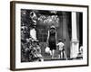 Jacqueline Kennedy and Her Son, 3 Year Old John F, Kennedy Jr Entering Georgetown Federal Era Home-null-Framed Photo